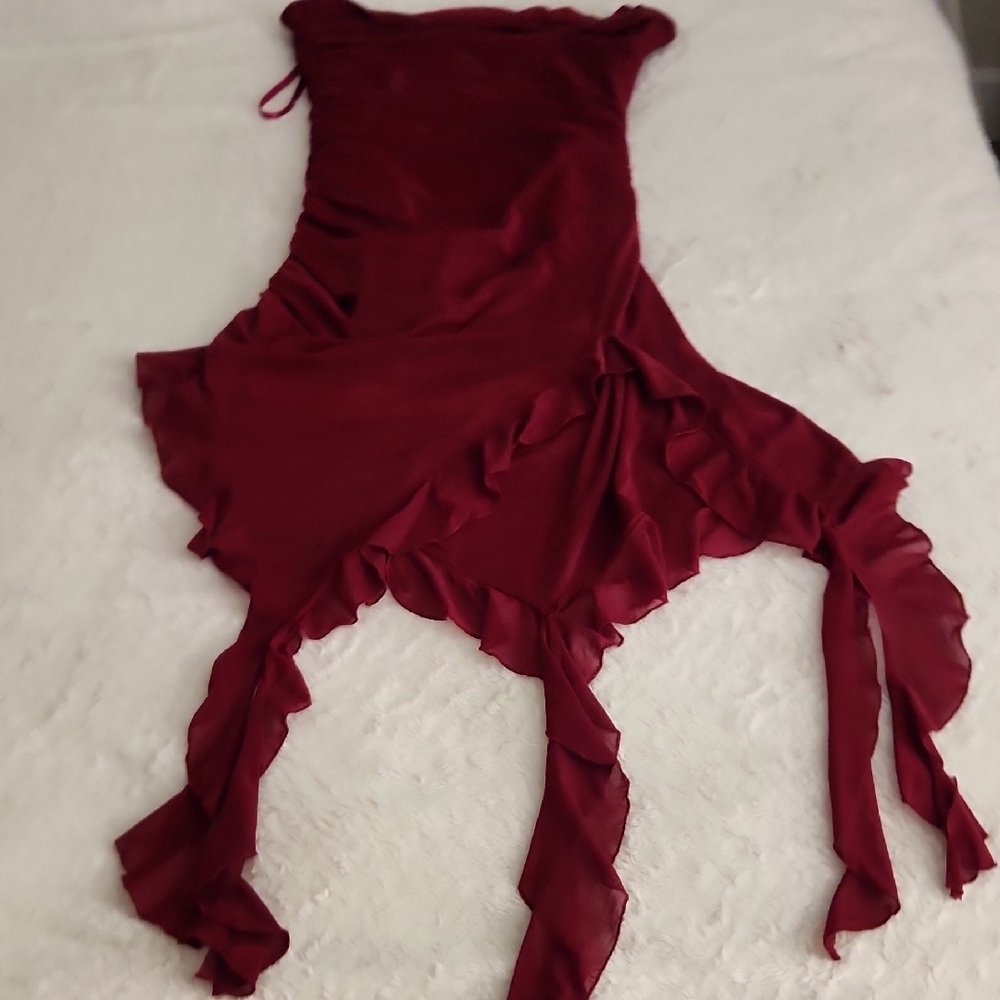 Selfie Leslie Rich Burgundy Dress